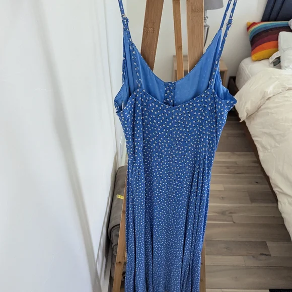 Rollas Brand Blue Tulips Button-Down Dress, XS - Picture 4 of 10